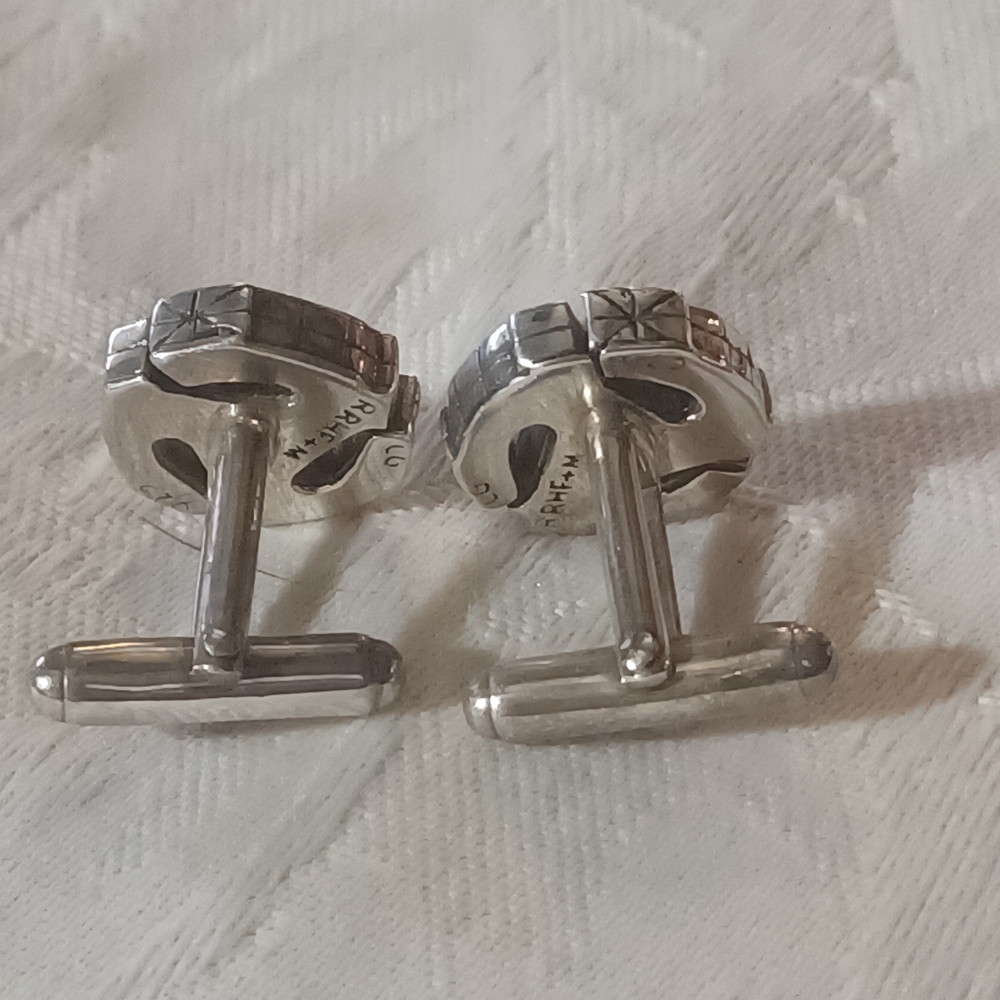 Cynthia Gale New York 45 RPM Spacer Sterling Silver Cufflinks - Picture 3 of 9